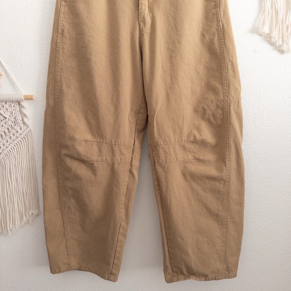 Comfortable Tan Barrel Curved Leg Pants Size Large - Picture 4 of 5